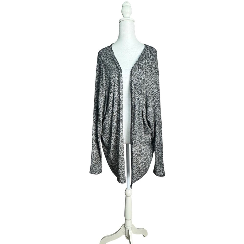 Brandy Melville Black Marled Open Front Cardigan One Size Lightweight Knit Italy